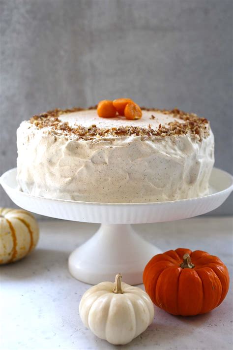 pumpkin-spice-cake-with-cinnamon-cream-frosting image