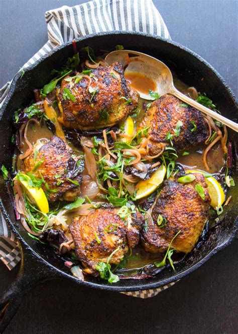 crispy-curried-chicken-thighs-with-wilted-greens image