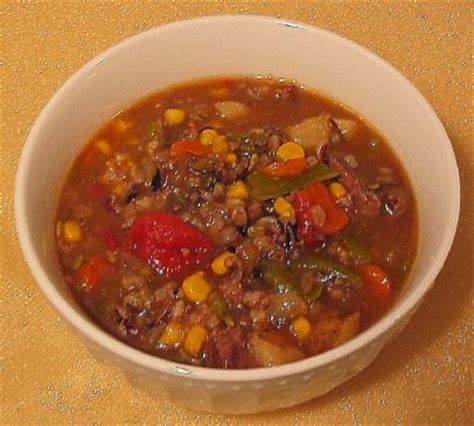 savory-beef-vegetable-soup-with-wild-rice image