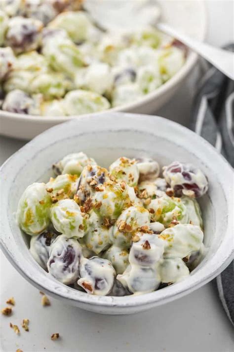 creamy-grape-salad-recipe-little-sunny-kitchen image