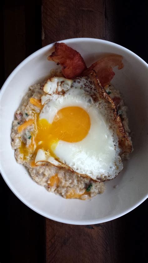 bacon-egg-and-cheddar-savory-breakfast-oatmeal image