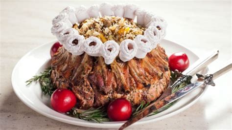 crown-roast-of-pork-with-wild-rice-stuffing-recipe-pbs image