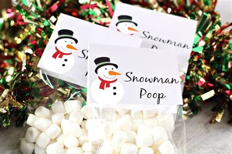 snowman-poop-christmas-treat-bags-free-printable image