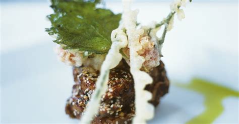 fried-beef-tempura-with-teriyaki-and-chives image