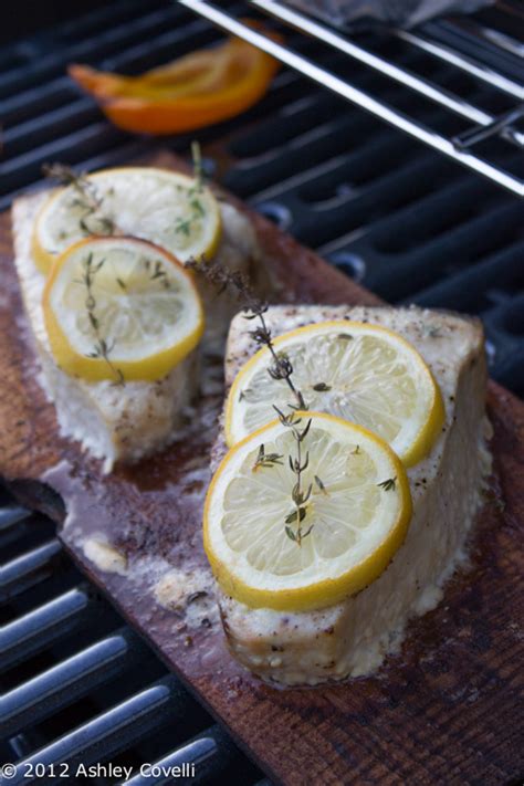 cedar-plank-grilled-swordfish-with-lemon-and-thyme image