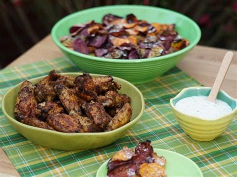 spicy-herb-grilled-wings-with-veggie-chips image