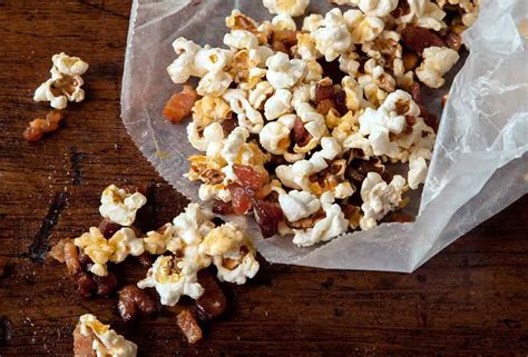 popcorn-with-bacon-fat-bacon-and-maple-syrup image