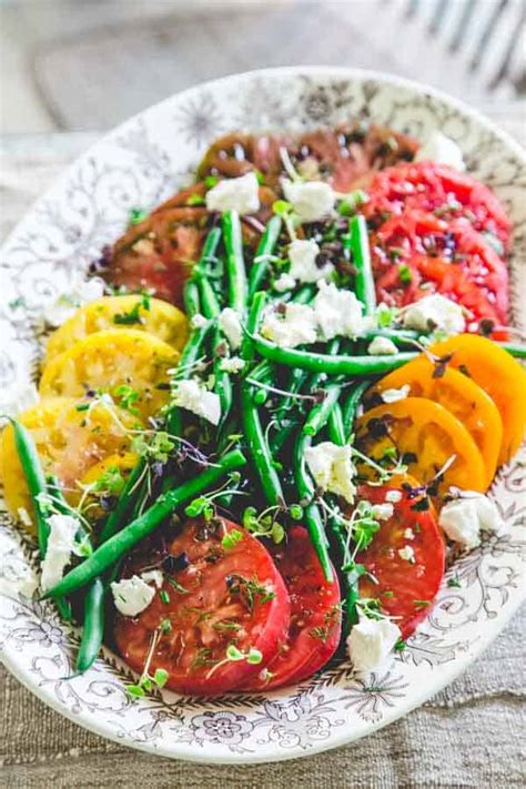 heirloom-tomato-salad-with-green-beans-and-chevre image