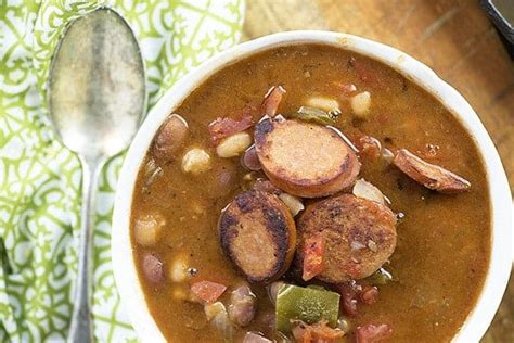 slow-cooker-cajun-sausage-and-bean-soup-buns-in image
