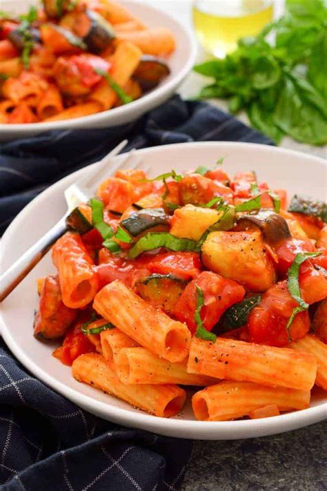 roasted-eggplant-and-zucchini-pasta-the-stingy-vegan image