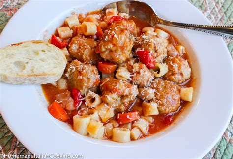 best-italian-meatball-soup-with-ditalini-and-white-beans image