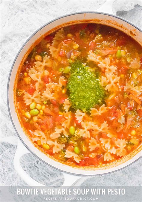 bowtie-vegetable-soup-with-pesto-soupaddict image