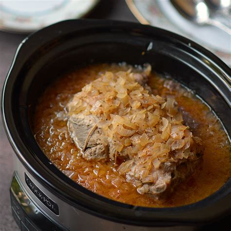 sweet-and-tangy-slow-cooker-pork-and-sauerkraut image