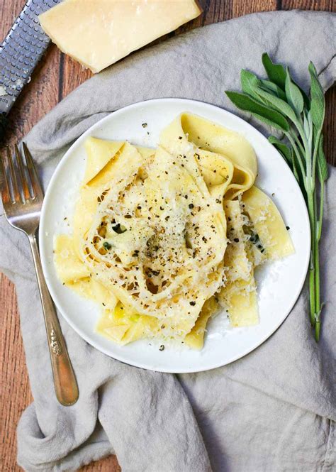 pappardelle-with-brown-butter-sage-sauce-happily image