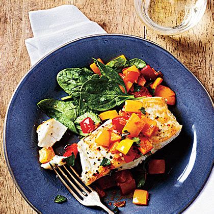 pan-seared-halibut-with-bell-pepper-relish image