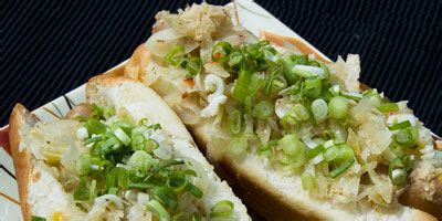 hot-dogs-with-beer-braised-sauerkraut-recipe-taste image