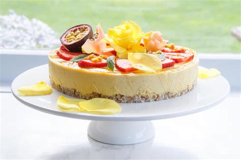 raw-mango-and-passionfruit-summer-celebration-cake image