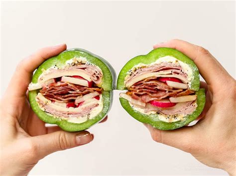 bell-pepper-sandwich-with-bacon-ham-cheese-ketodiet image