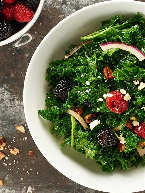 balsamic-kale-salad-recipe-w-berries-feta-and-pecans image