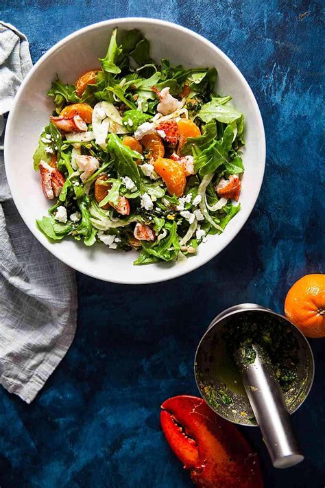 lobster-farro-salad-with-citrus-vinaigrette-healthy image