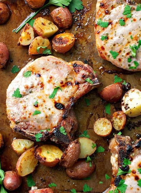 one-pan-ranch-pork-chops-with-crispy-potatoes-the image