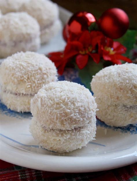 scottish-snowballs-raspberry-jam-sandwich-cookies image