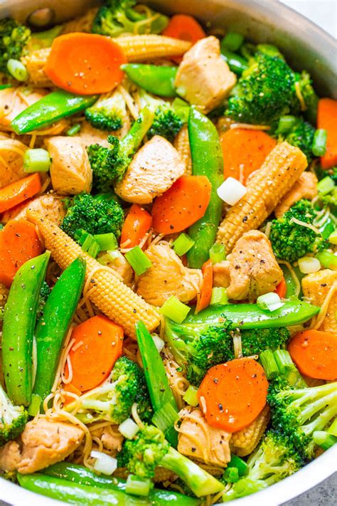 easy-chicken-stir-fry-with-noodles-averie image