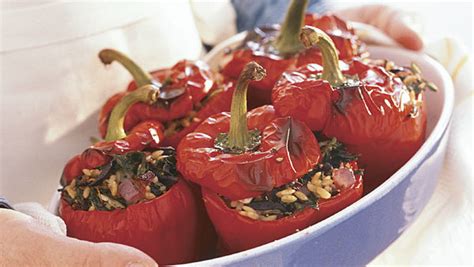 red-peppers-stuffed-with-feta-orzo-lemon-oregano image