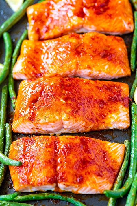 brown-sugar-baked-salmon-with-green-beans-inspired image