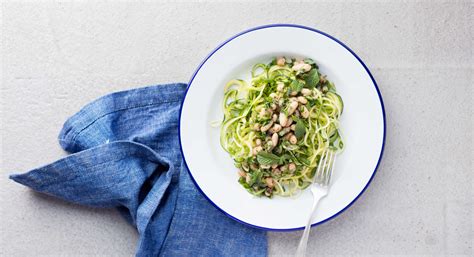 white-bean-and-herb-zucchini-noodles-recipe-thrive image