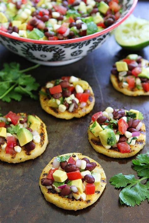 grilled-polenta-rounds-with-black-bean-and-avocado-salsa image