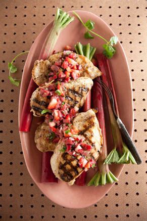 grilled-chicken-with-rhubarb-salsa-recipe-paula-deen image