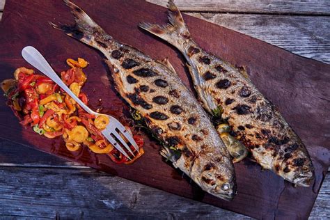 grilled-bluefish-with-charred-cherries-and-peppers image