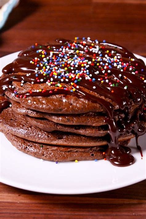 how-to-make-brownie-batter-pancakes-delish image