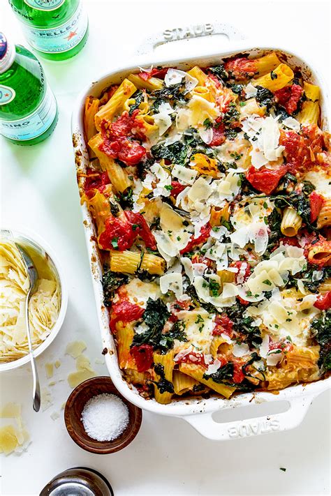 baked-rigatoni-sausage-spinach-casserole-by-real-food image