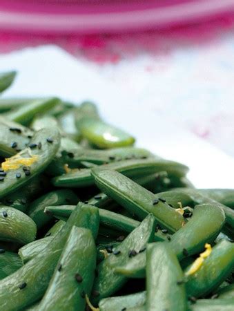 sugar-snap-peas-with-lemon-butter-and-black-sesame image