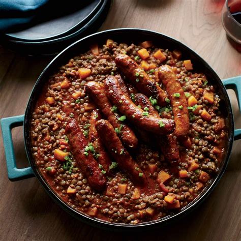 lentils-with-butternut-squash-and-merguez-sausage image