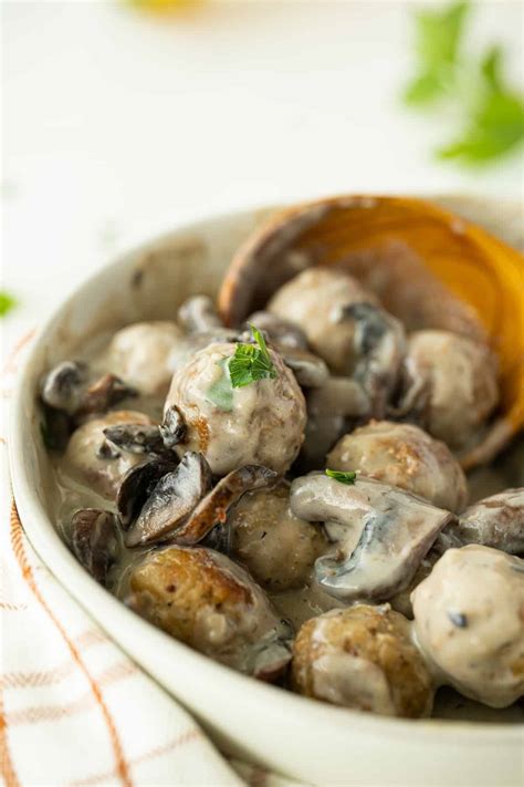 meatballs-with-homemade-mushroom-sauce-the image