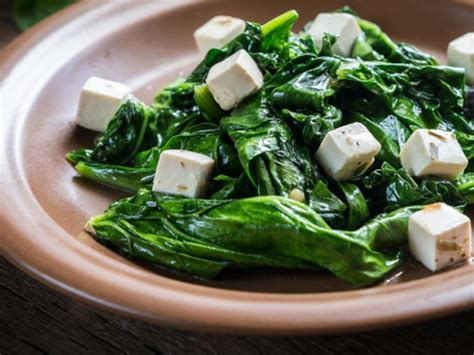 wilted-spinach-salad-with-warm-feta-dressing-eat image