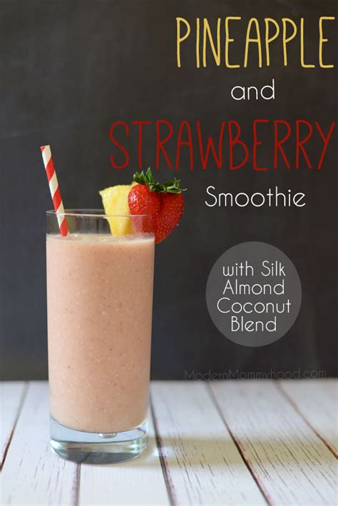 benefits-of-almond-milk-pineapple-strawberry-smoothie image