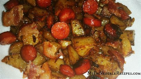 oven-roasted-smoked-sausage-potatoes-bacon image