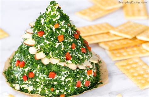 christmas-tree-cheese-ball-recipe-everyday-dishes image
