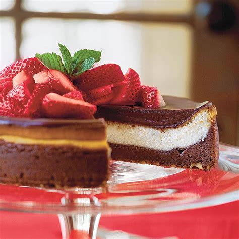 chocolate-fudge-cheesecake-recipe-myrecipes image