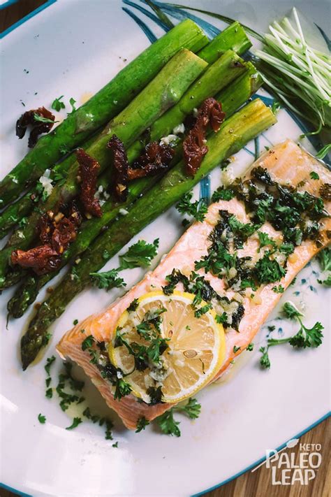 keto-baked-lemon-garlic-salmon-with-asparagus image