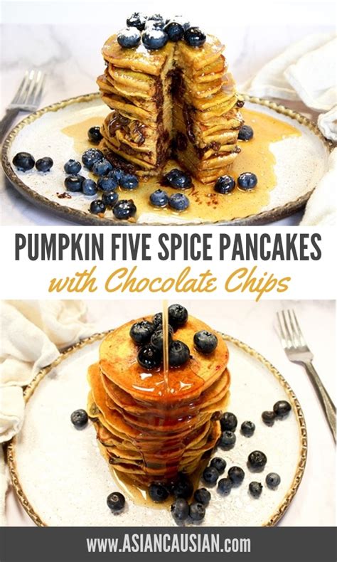pumpkin-five-spice-pancakes-with-chocolate-chips image
