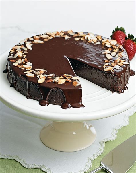 chocolate-almond-torte-with-ganache-topping image