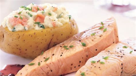 salmon-with-beurre-rouge-and-stuffed-baked-potato image