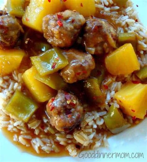 meatballs-with-bell-peppers-and-pineapple-good-dinner image