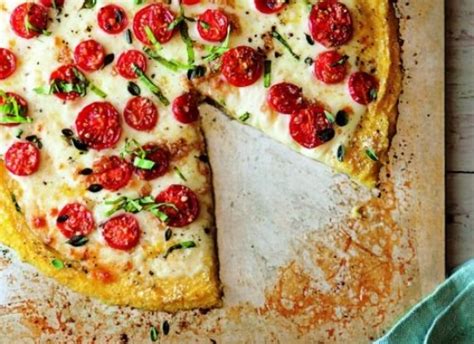 polenta-pizza-recipe-with-tomatoes-and-fresh-herbs image
