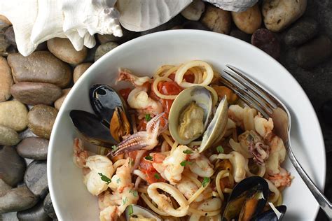 simple-mediterranean-inspired-seafood-pasta image